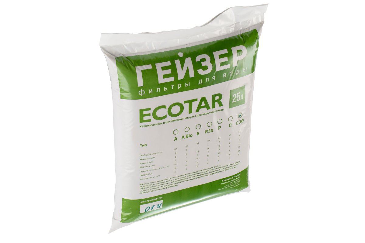 Гейзер Мультикомпонентная ионообменная загрузка Ecotar C30 (25 л) 40203